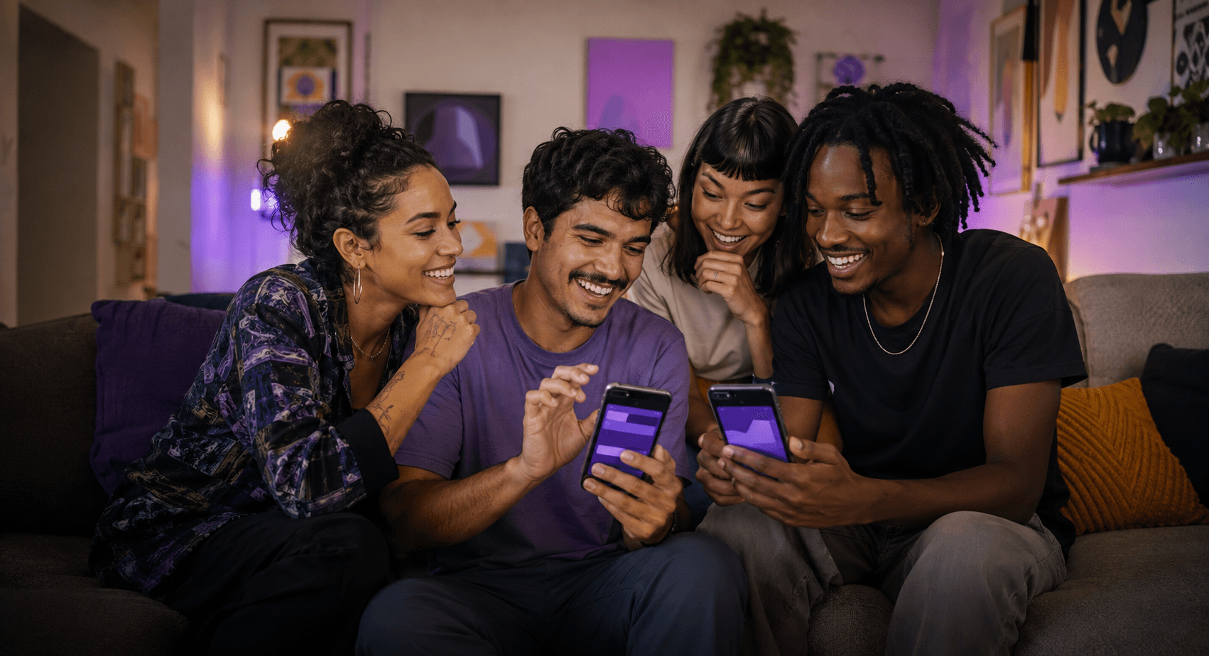 Pessoas criando música juntas em casa